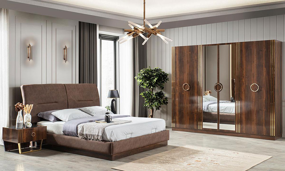 Modern ve Metal Ayaklı Yatak Odası Modelleri Mobilya Seti İnegöl